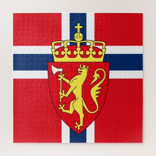 Viking Nordic Norway Norwegian flagcoat of arms Jigsaw Puzzle