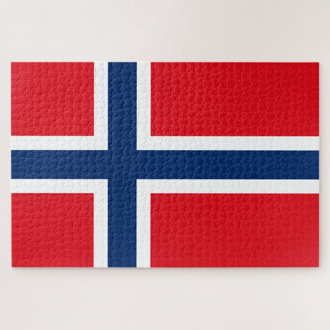 Viking Nordic Norway Norwegian flag/red/white/blue Jigsaw Puzzle (Horizontal)