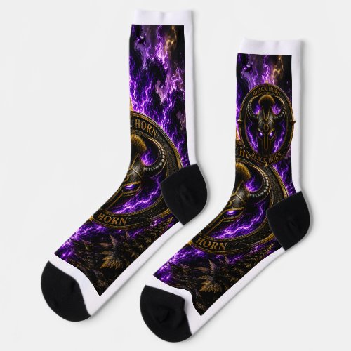Viking Nordic Purple and Black Socks – Design