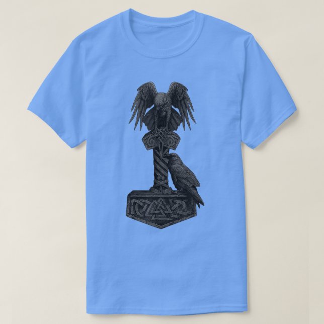 Viking Norse Mythology Thorx27s Mjolnir Odinx27s H T-Shirt (Design Front)