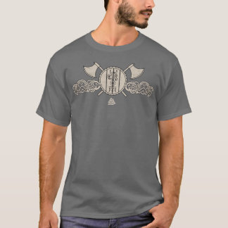 Viking Norse Ornaments Axe And Shield Asatru T-Shirt