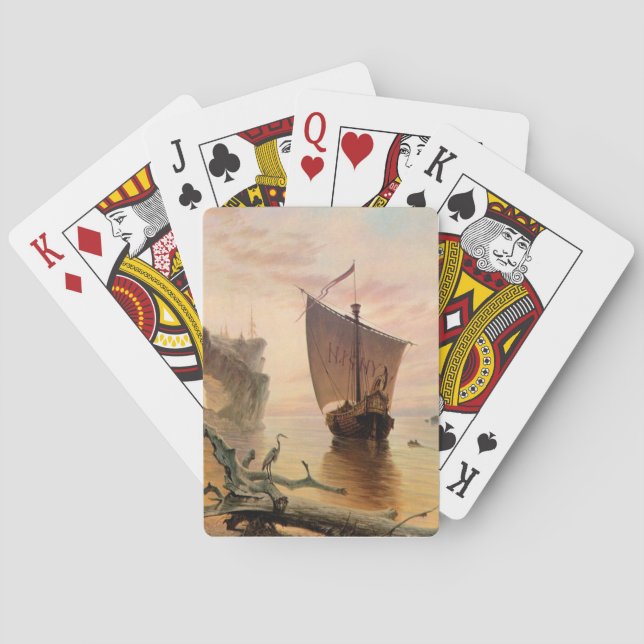 Viking Norse Ship Boat Fantasy Art Playing Cards (Back)