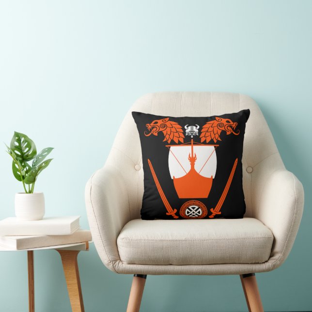 Viking Norsemen Throw Pillow (Chair)