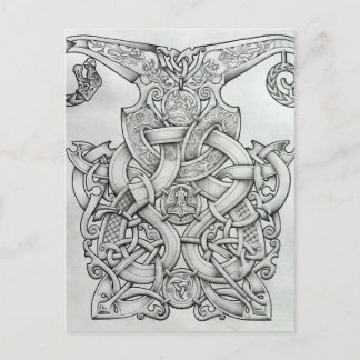 VIKING & OSEBERG KNOTWORK DESIGN POSTCARD