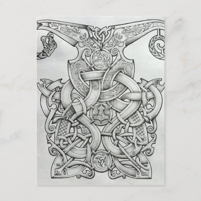 VIKING & OSEBERG KNOTWORK DESIGN POSTCARD (Front)
