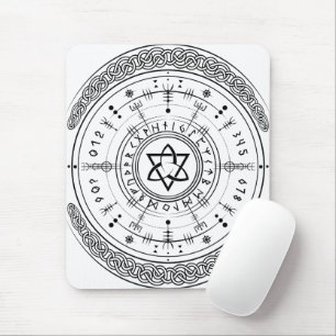 Viking Pagan Asatru Runic Compass, Vegvisir Runes Mouse Pad
