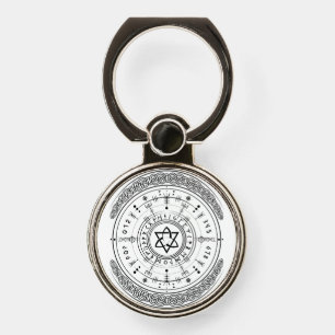 Viking Pagan Asatru Runic Compass, Vegvisir Runes Phone Ring Stand