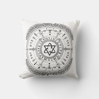 Viking Pagan Asatru Runic Compass, Vegvisir Runes Throw Pillow