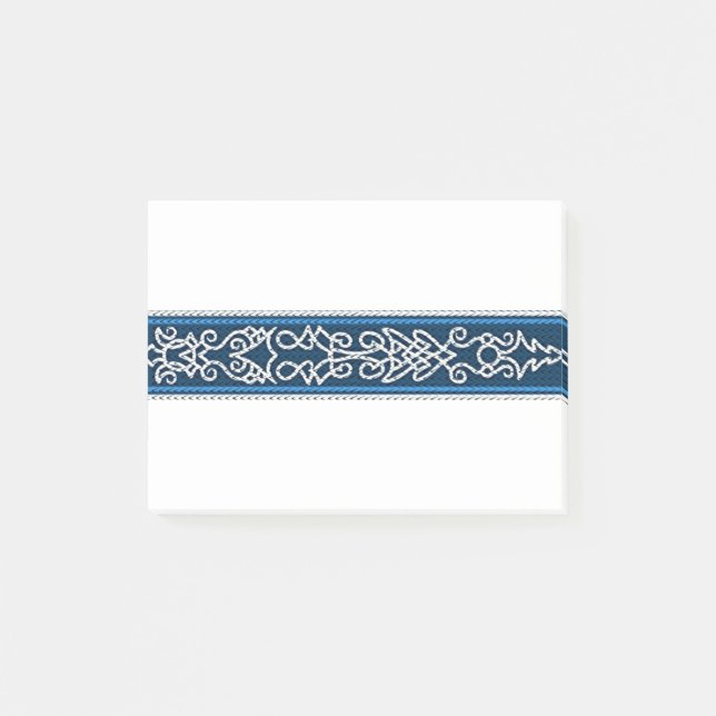Viking Pattern Blue Post-it Notes (Front)