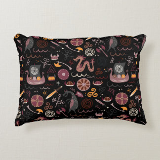 Viking pattern seamless design graphic accent pillow