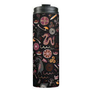 Viking pattern seamless design graphic thermal tumbler
