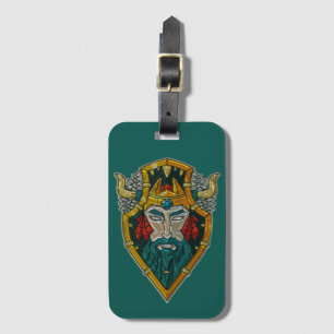 Viking Portrait Metallic Look Luggage Tag