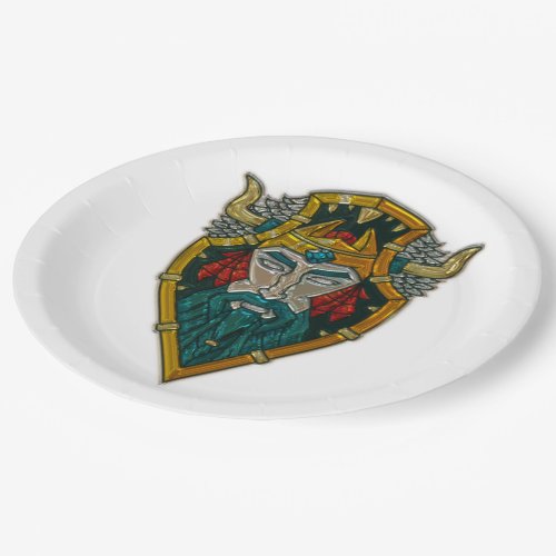 Viking Portrait Metallic Look Paper Plates