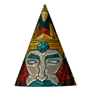 Viking Portrait Metallic Look Party Hat