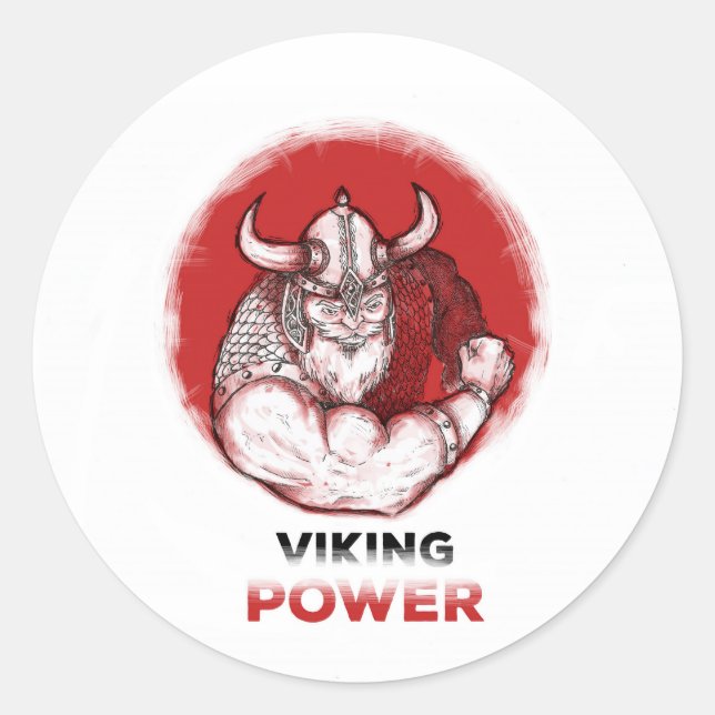 viking power classic round sticker (Front)
