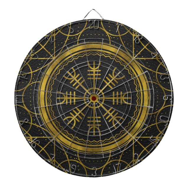 Viking protection runes helm of awe talisman dartboard (Front)