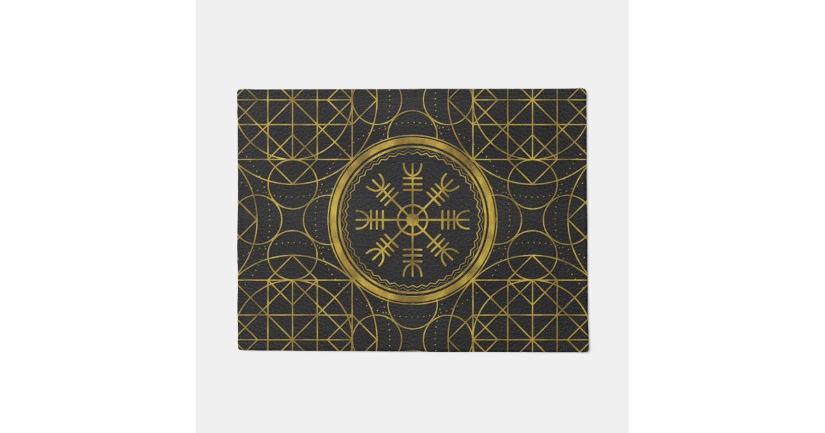 Protection Rune Doormat Viking protection runes helm of awe talisman doormat | Zazzle