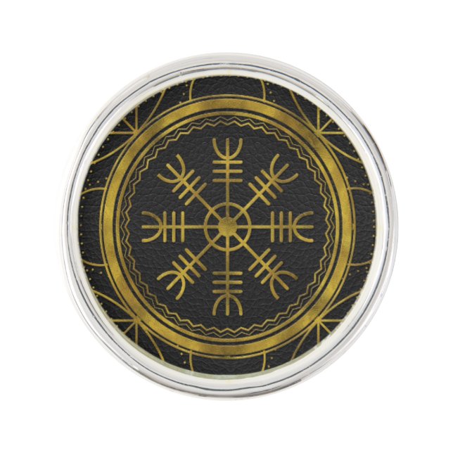 Viking protection runes helm of awe talisman pin (Front)