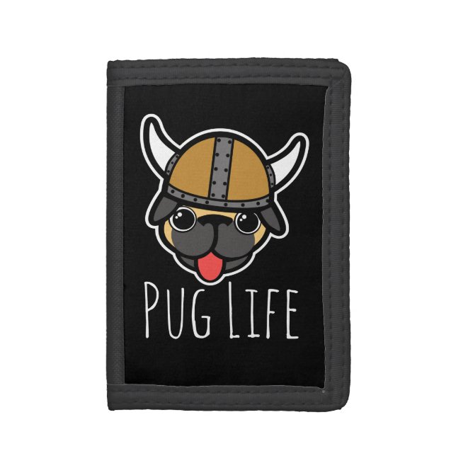 Viking Pug Tri-fold Wallet (Front Vertical)