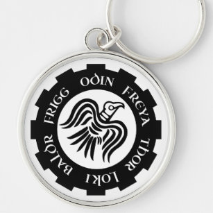 Viking Raven Banner Odin Thor Frigg Keychain
