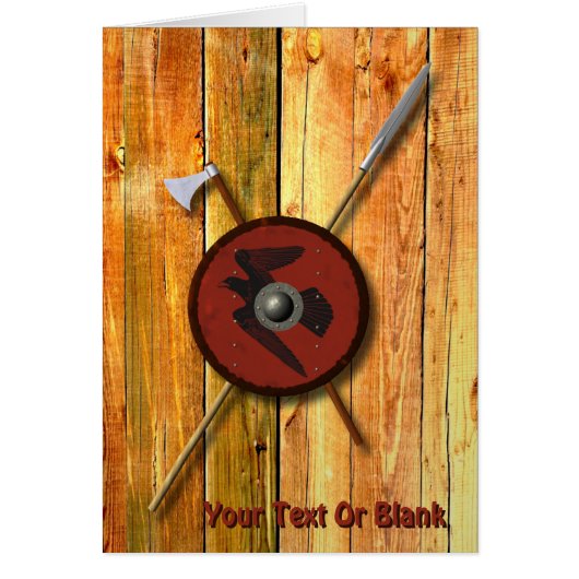 Viking Raven Shield And Weapons Cards (Front)