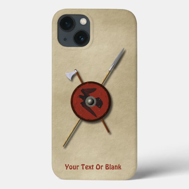 Viking Raven Shield And Weapons Case-Mate iPhone Case (Back)