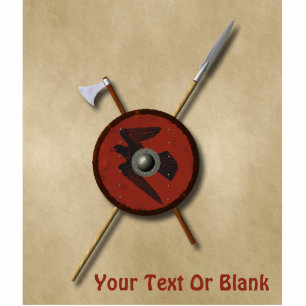 Viking Raven Shield And Weapons Cutout