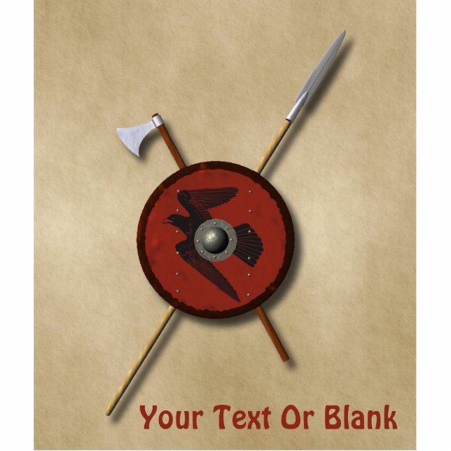 Viking Raven Shield And Weapons Cutout (Front)