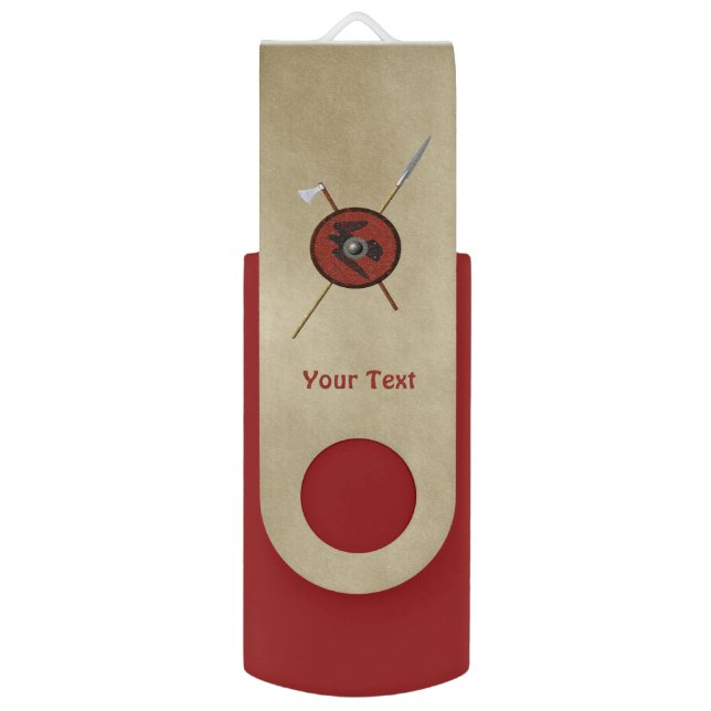 Viking Raven Shield And Weapons Flash Drive (Front Vertical)