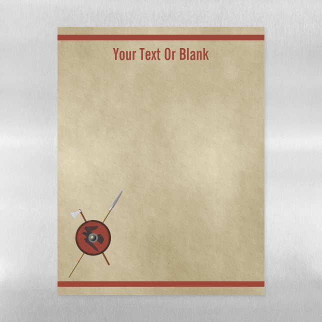 Viking Raven Shield And Weapons Magnetic Dry Erase Sheet (Vertical)