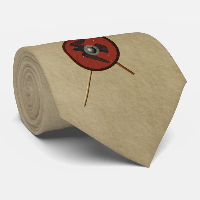 Viking Raven Shield And Weapons Neck Tie (Rolled)