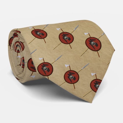 Viking Raven Shield And Weapons Neck Tie