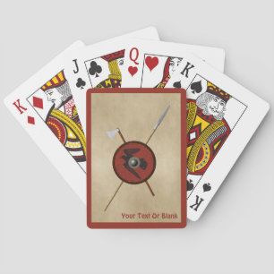 Viking Raven Shield And Weapons Poker Cards