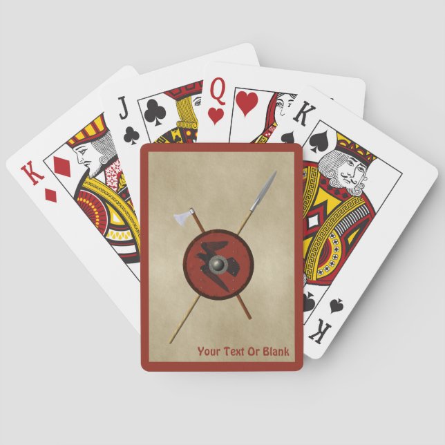 Viking Raven Shield And Weapons Poker Cards (Back)
