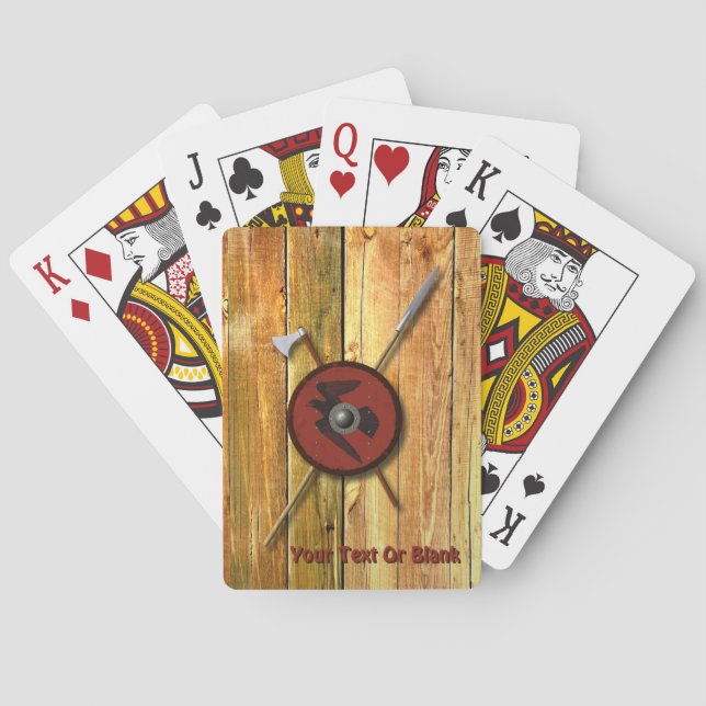 Viking Raven Shield And Weapons Poker Cards (Back)