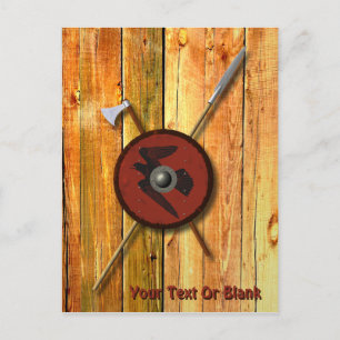 Viking Raven Shield And Weapons Postcard