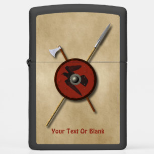 Viking Raven Shield And Weapons Zippo Lighter