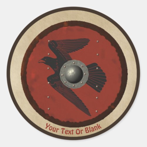 Viking Raven Shield Classic Round Sticker