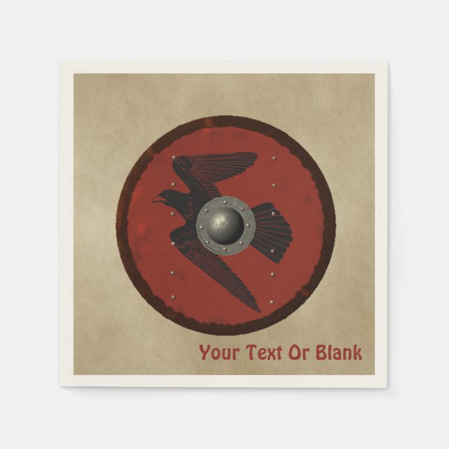 Viking Raven Shield Napkins (Front)