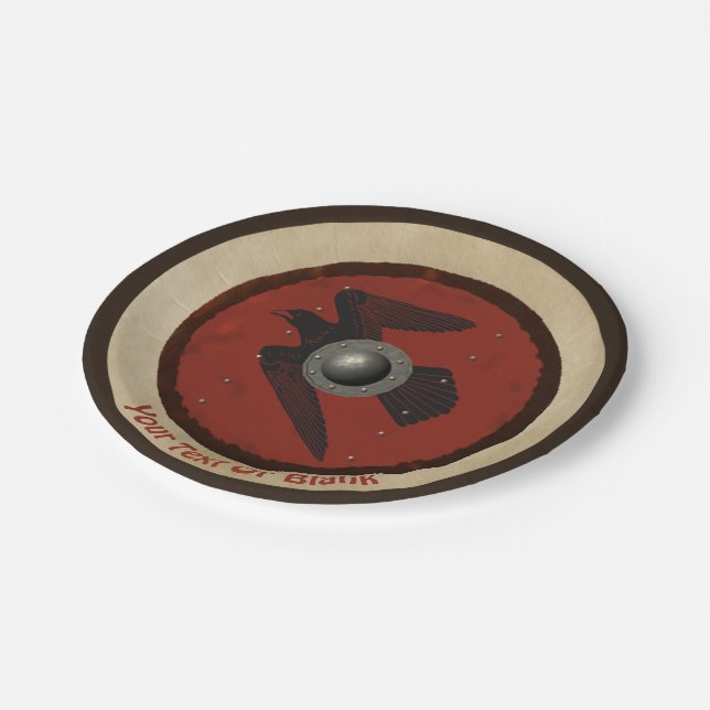 Viking Raven Shield Paper Plates (Angled)
