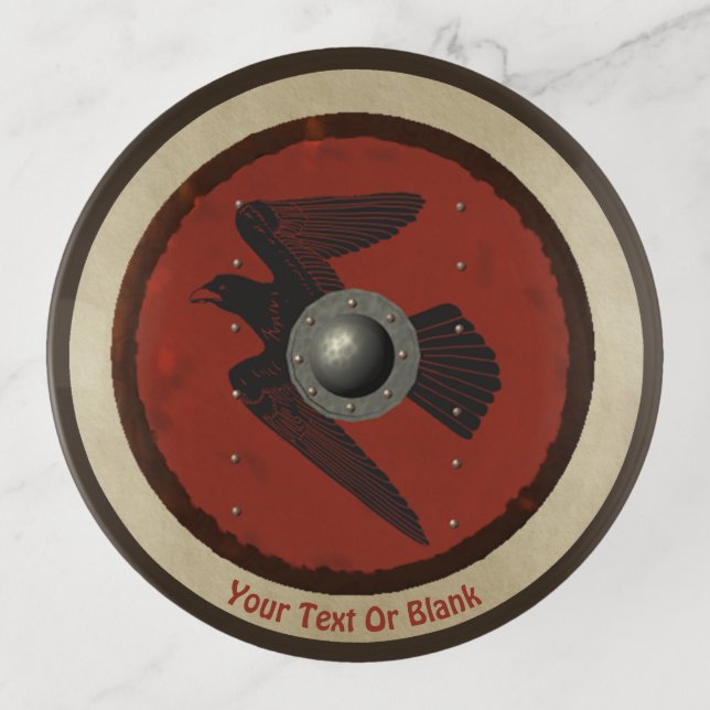 Viking Raven Shield Trinket Tray (Front)