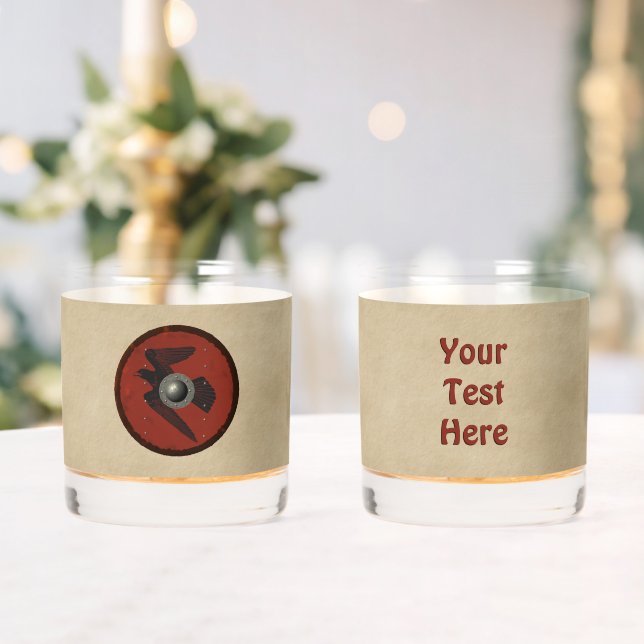 Viking Raven Shield Whiskey Glass (Insitu (Wedding))