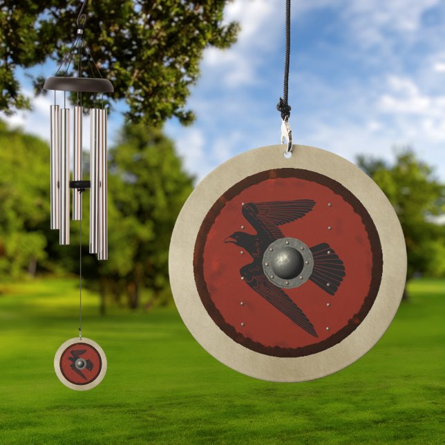 Viking Raven Shield Wind Chime (Outdoor)