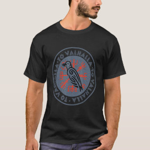 Viking Raven Vegvisir Valhalla Viking Runes Nordic T-Shirt