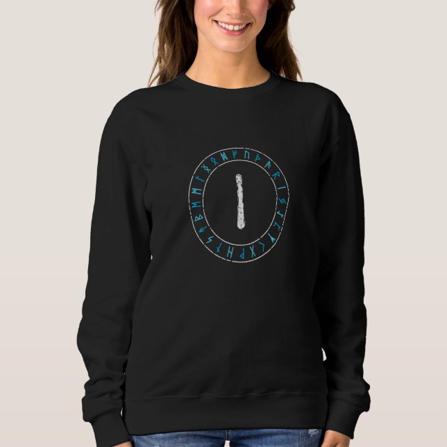 Viking Rune Isa Runic Circle Norse Mythology Celti Sweatshirt (Front)