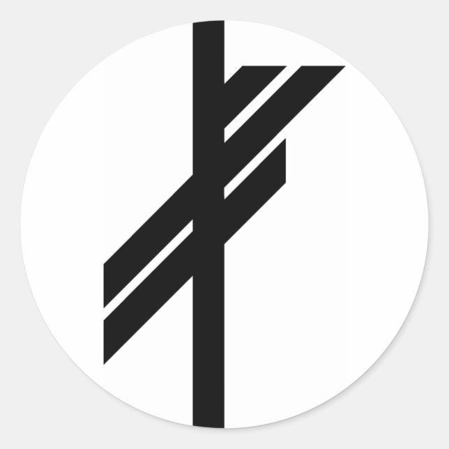 Viking Rune - Luck - black Classic Round Sticker (Front)
