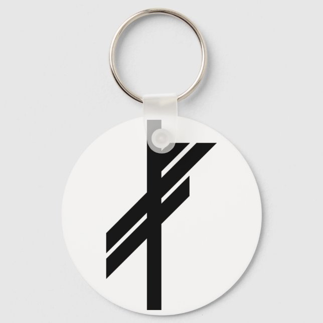 Viking Rune - Luck - black Keychain (Front)