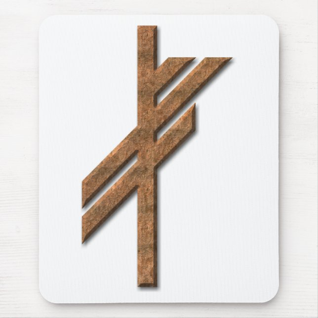 Viking rune - luck - rust mouse pad (Front)