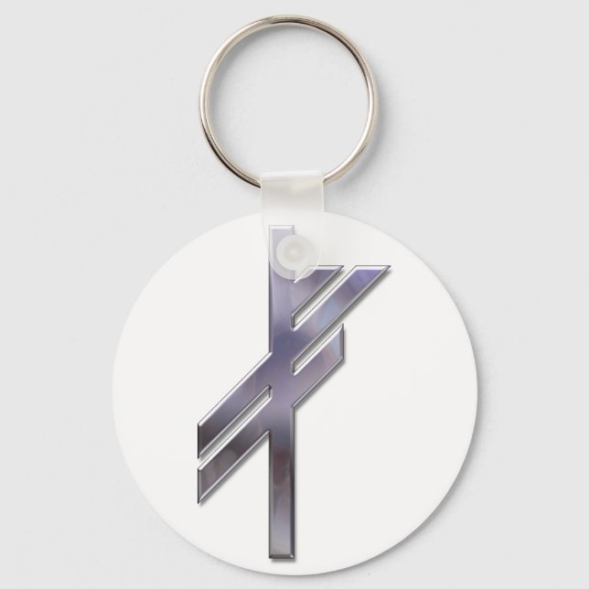 Viking Rune-luck-silver Keychain (Front)