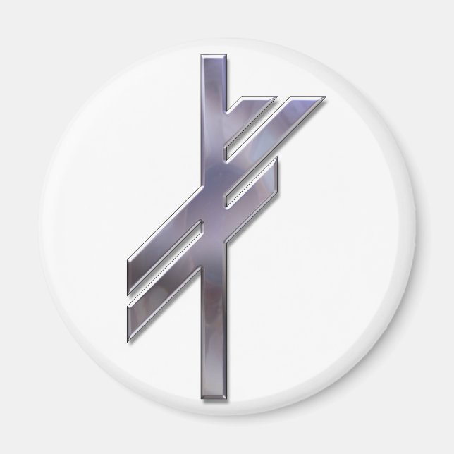 Viking Rune-luck-silver Magnet (Front)